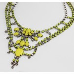 Clara Neon Yellow Bubble Crystal Ctatement Necklace